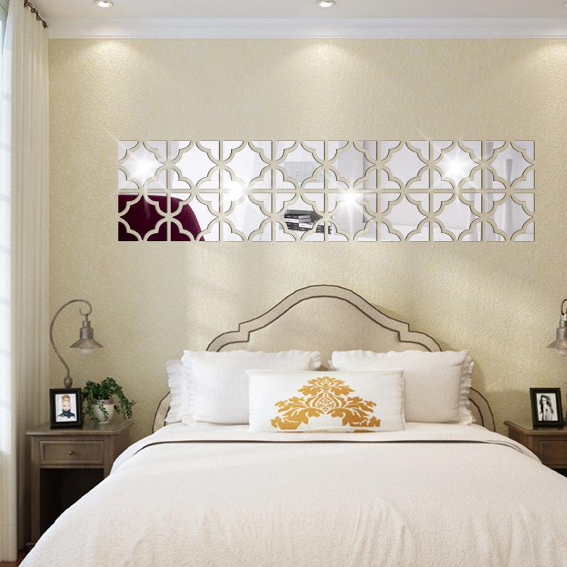 Details About 20pcsset 25100cm 3d Acrylic Diy Mirror Wall Stickers Home Bedroom Art Decor