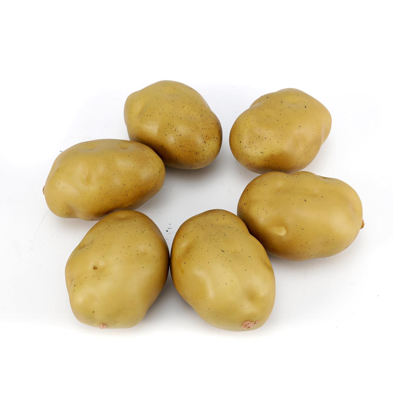 6pcs Artificial Lifelike Potato Decor Fake Vegetable Home